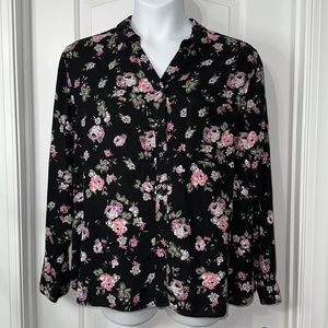 George Long sleeve Button Down High Low blouse - GUC  XXL